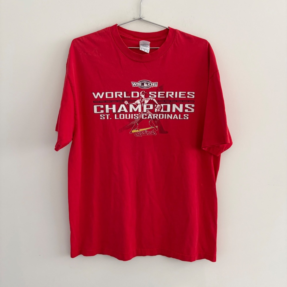 Vintage 2006 St Louis Cardinals World Series Champions Red T-Shirt XL AAA